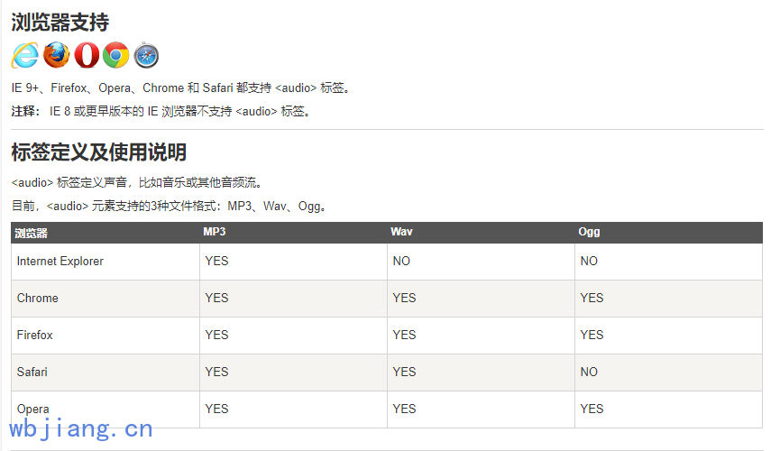 audio媒体支持